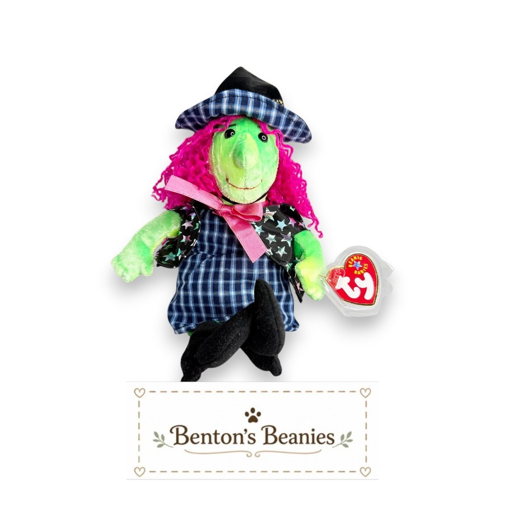 Scary the Witch Ty Beanie Baby | Spellbound Storyteller 🧹 | Mint Heart Tag ⭐